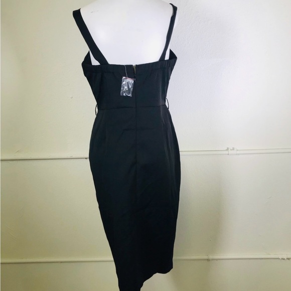 🎁🤩 NWT Pinup FAVLUX Black Side Slit Button Dress Sexy Retro Sailor Rockabilly - Picture 4 of 7